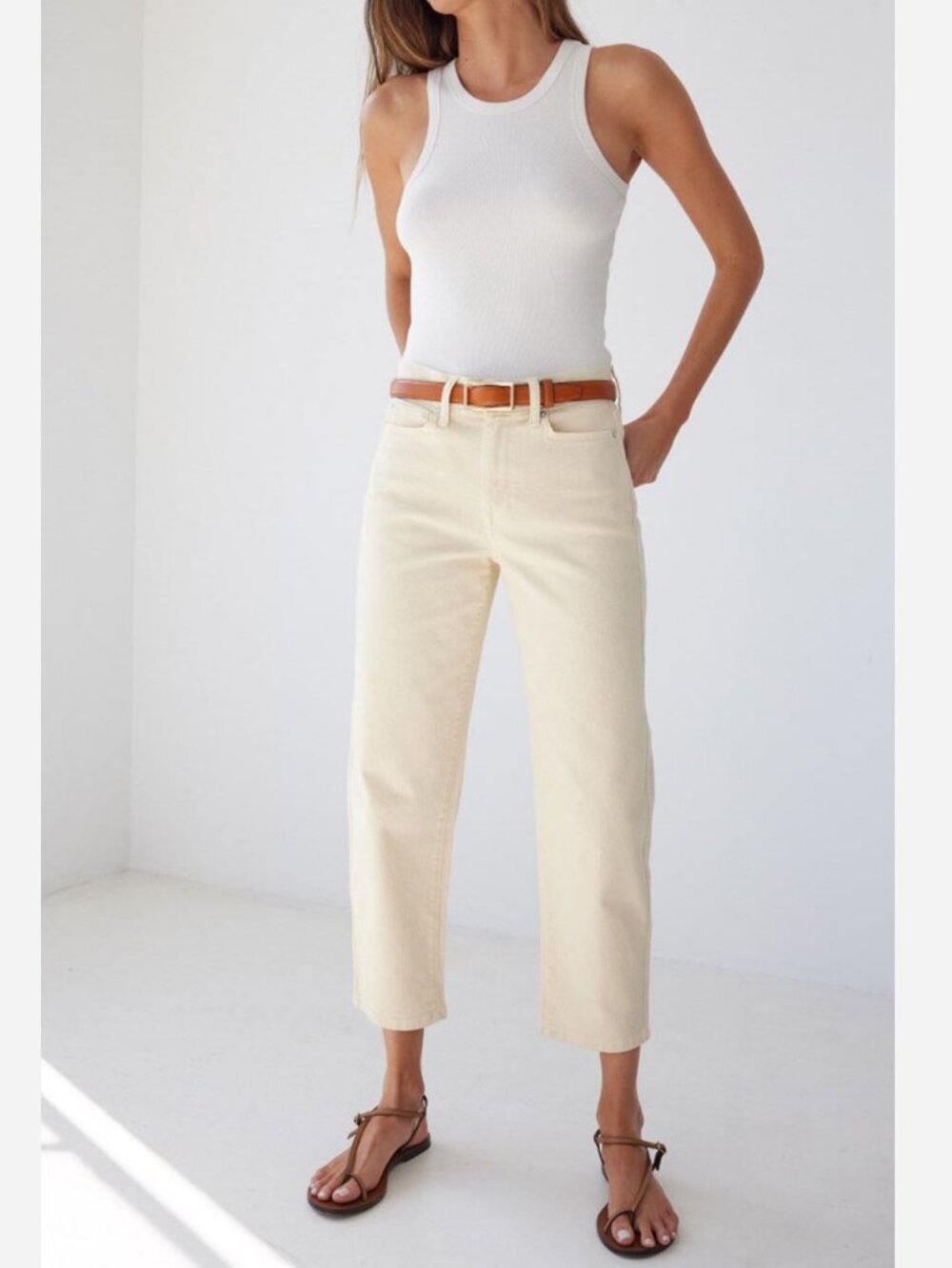 AYR The Beat Drop Jeans Barrel Leg in Straw Hat